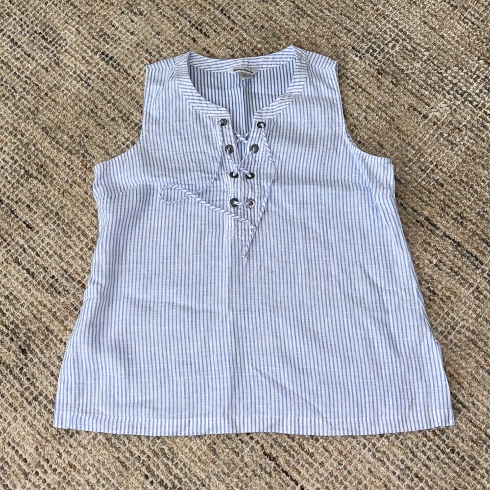 Tommy Bahama Blue and White Striped Tunic Top